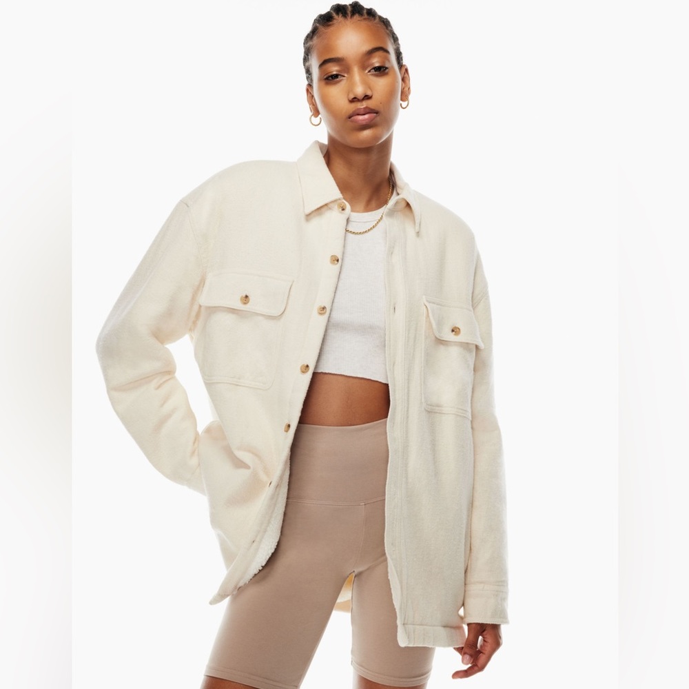 TNA Prospect Shirt Jacket Whisper White Size 1 Aritzia